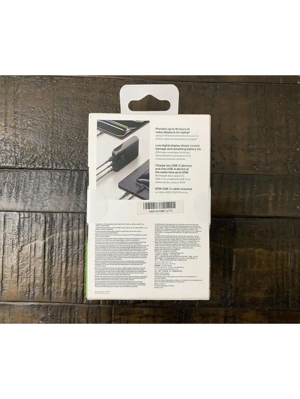 NEW Belkin BoostCharge Pro 3-Port Laptop Power Bank 20K